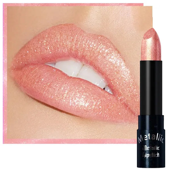 Kaely Glitter Metallic Lipstick Makeup, Shimmer Metallic Lipsticks for Women, High Pigmented Lip Gloss Long Lasting Waterproof Smudge Proof, Vegan & Cruelty-Free