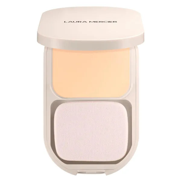 Laura Mercier Real Flawless Feather Matte Powder Foundation, Sheer to Medium Coverage, 16 HR Fade-Proof Wear, Hydration & Shine Control, Weightless Face Powder Compact, Hyaluronic Acid Infused