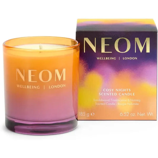 NEOM Cosy Nights Candle | Sandalwood, Frankincense & Nutmeg I 100% Naturally derived Wax I 100% Natural fragrances I Relaxing
