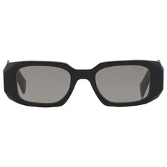 Prada PR 17WS Plastic Womens Rectangle Sunglasses Black 49mm Adult