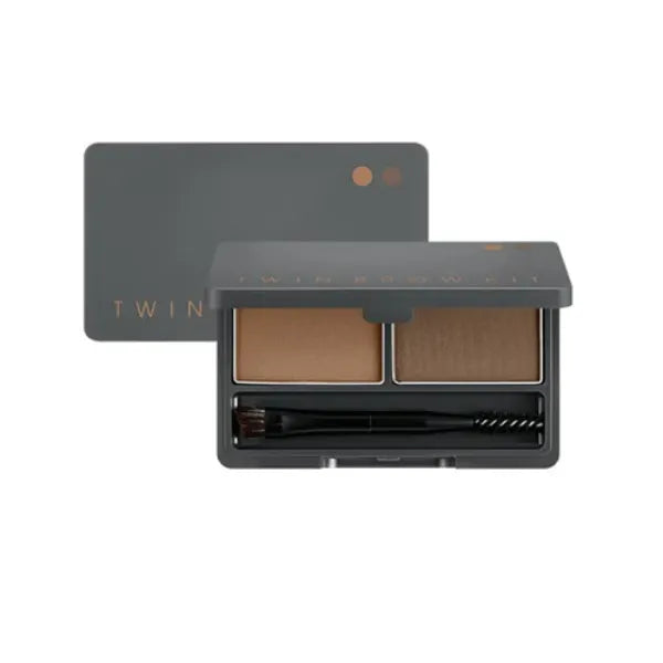 Missha Twin Brow Kit, 2 in 1 Dual Side Brush for Delicate Drawing on Brows - No 2 Gray brown
