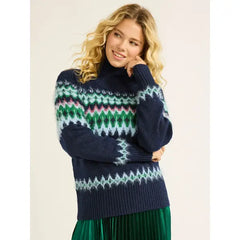 Free Assembly Women’s Fair Isle Turtleneck Sweater, Midweight