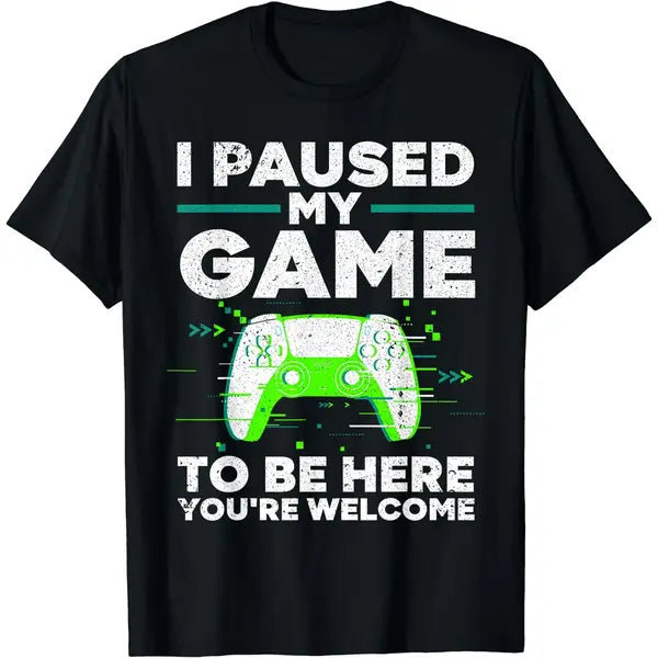 Cool Video Gamer For Men Boys Game Paused Gaming Gamers T-Shirt
