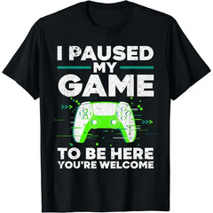 Cool Video Gamer For Men Boys Game Paused Gaming Gamers T-Shirt