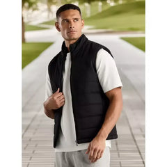 Quilted Zip Through Sleeveless Jacket - Black