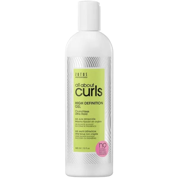ALL ABOUT CURLS High Definition Gel | For Curly Hair Styling | Moisturize, Define & Enhance Texture | Reduce Frizz & Boost Shine | Crunchless Ultra Hold | Vegan, Sulfate & Paraben Free, 15 Fl Oz