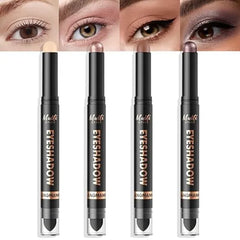 LANGMANNI 4Colors Dual Ended Cream Eyeshadow Stick Set Silky Smooth, Waterproof & Transfer Proof, Built in Blender Brush, All Day Matte & Shimmer Wear Eye Makeup