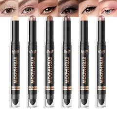 LANGMANNI 4Colors Dual Ended Cream Eyeshadow Stick Set Silky Smooth, Waterproof & Transfer Proof, Built in Blender Brush, All Day Matte & Shimmer Wear Eye Makeup