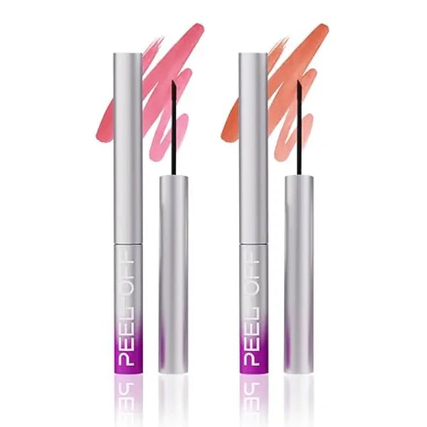 LANGMANNI Peel Off Lip Liner Set,Lip Stain Peel Off,Long Lasting Waterproof & Smudge Proof Matte Lip Liners With Ergonomic Handle & Precision Brush,Makeup Gift for Girls