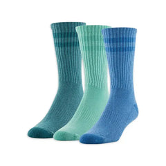 Athletic Works Men's P3 Garment Dyed Crew Retro Stripe Socks