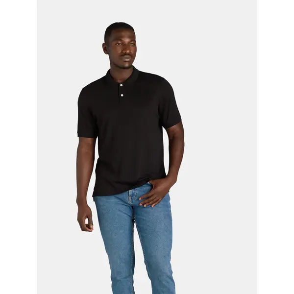 George Men's and Big Men's Interlock Polo Shirt with Short Sleeves