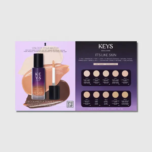 Keys Soulcare It's Like Skin 2-in-1 Concealer + Tint Sample Card - Light Shades
