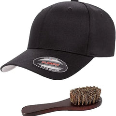 Flexfit Wooly Combed Men's Athletic Stretch Fitted Baseball Cap Bundle with THP Hat & Clothing Brush