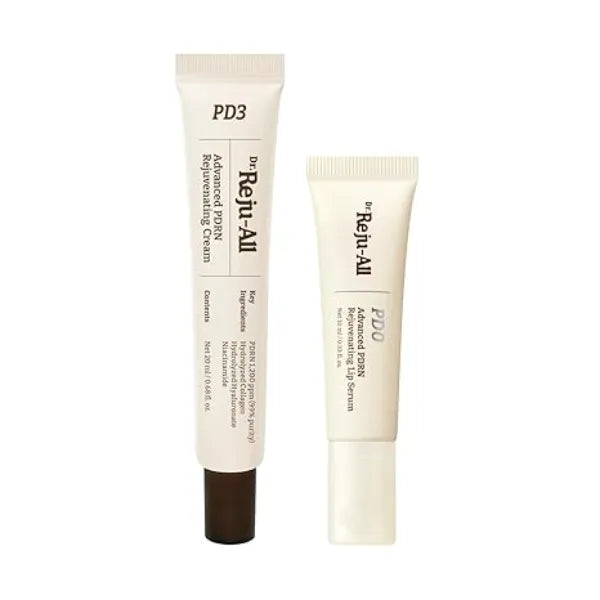 Dr. Reju All PDRN Glow Skin & Lip Duo Advanced PDRN Rejuvenating Cream + Advanced PDRN Rejuvenating Lip Serum Face Moisturizer & Lip Balm for Radiance & Hydration, Korean Anti Aging Skin Care