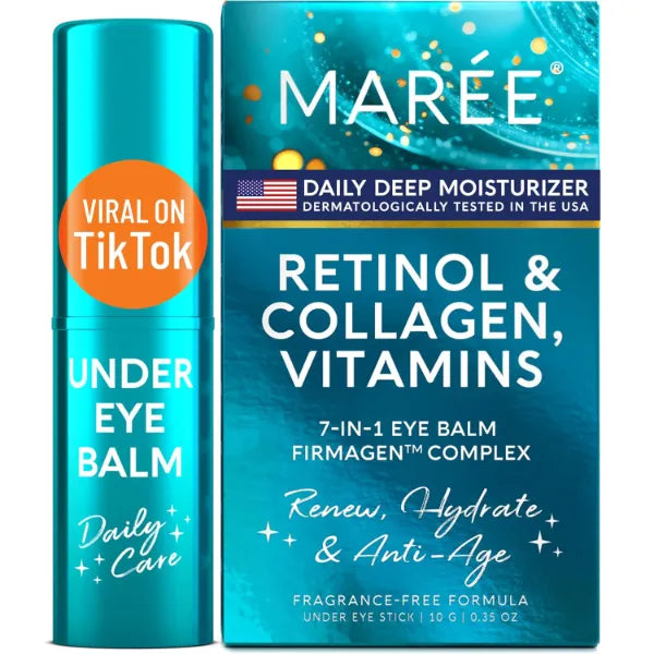 MAREE Under Eye Balm Stick with Retinol & Ceramide Complex - Facial Moisturizer for Dark Circles & Wrinkles - Under Eye Brightener Stick, Anti Wrinkle Hydrating Face Skincare, 0.35 Ounce