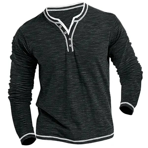 Gephdiin Long Sleeve Shirts for Men Men's T-Shirts Colored Cotton Small V Neck Cardigan Soft Stretch Shirt T Shirt Mens Long Sleeve Tee Shirts Graphic Tees Men