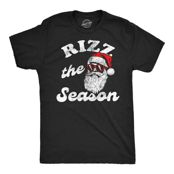 Mens Funny T Shirts Rizz The Season Sarcastic Christmas Graphic Novelty Tee For Men Graphic Tees