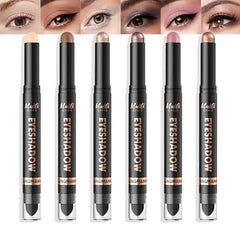 LANGMANNI 4Colors Dual Ended Cream Eyeshadow Stick Set Silky Smooth, Waterproof & Transfer Proof, Built in Blender Brush, All Day Matte & Shimmer Wear Eye Makeup