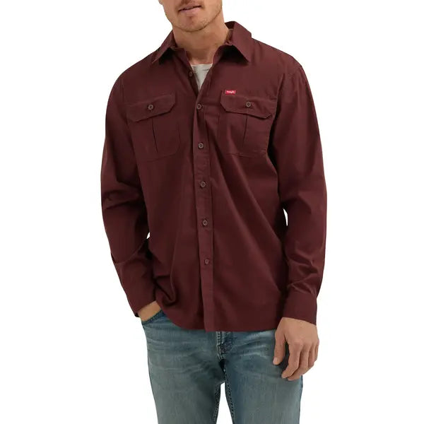 Wrangler® Men's and Big Men's Relaxed Fit Long Sleeve Woven Shirt