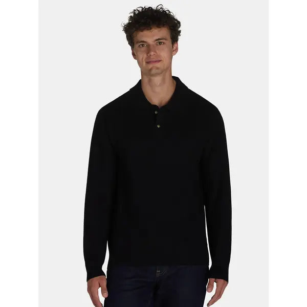 ANDE Men's Sweater Polo Shirt with Long Sleeves