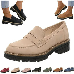 Orthoture-Orthopedic Platform Loafers - Orthoture Orthopedic Shoes Women, Orthoture Womens Round Toe Flats Walking Shoe, Arch Support Slip-On Loafers Suitable for All Foot Shapes