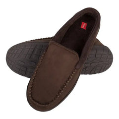 Hanes Men's Moccasin Slipper House Shoe With Indoor Outdoor Memory Foam Sole Fresh Iq Odor Protection