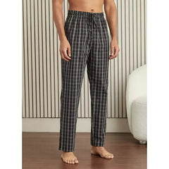 Checked Pyjama with Drawstring Closure - Black
