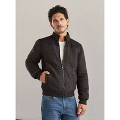 Panelled Zip-Through Jacket - Black