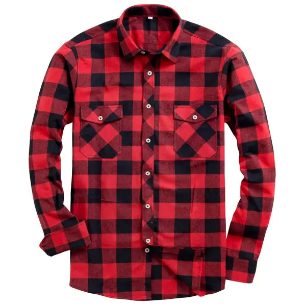 Alimens & Gentle Long Sleeve Button Up Shirt for Men Flannel Shirts Regular Fit