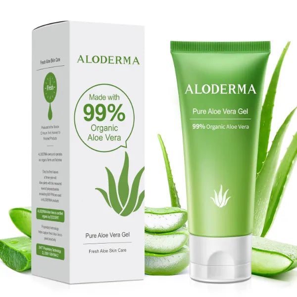 Aloderma 99% Organic Aloe Vera Gel for Face Made within 12 Hours of Harvest, Natural Hydrating Pure Aloe Vera for Soothing Skincare, Moisturizing Aloe Gel for Skin, Face, Sensitive Skin, 4 oz