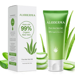 Aloderma 99% Organic Aloe Vera Gel for Face Made within 12 Hours of Harvest, Natural Hydrating Pure Aloe Vera for Soothing Skincare, Moisturizing Aloe Gel for Skin, Face, Sensitive Skin, 4 oz
