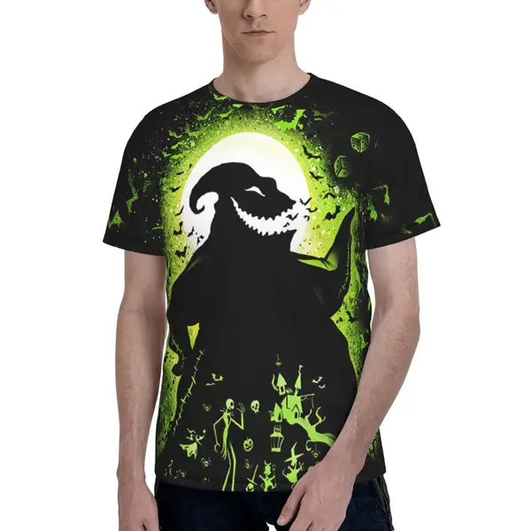 Nightmare Before Christmas Shirt Halloween Jack Sally Shirts 3D Printed Fashion Short Sleeve Unisex Cartoon Shirt