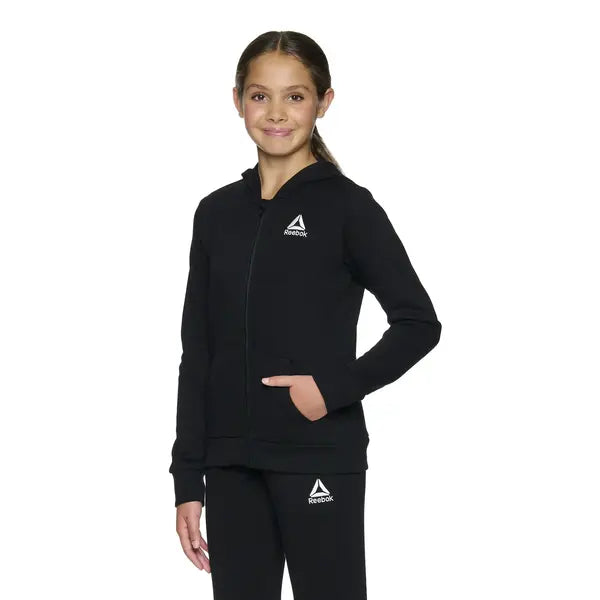 Reebok Girl’s Athletic Full-Zip Fleece Hoodie