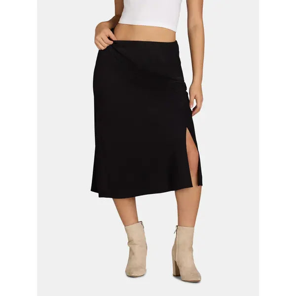 Time and Tru Women's Midi Slip Skirt