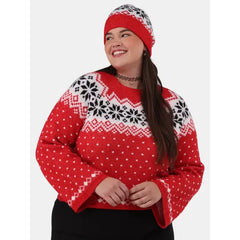 No Boundaries Fairisle Jacquard Pullover and Beanie Set