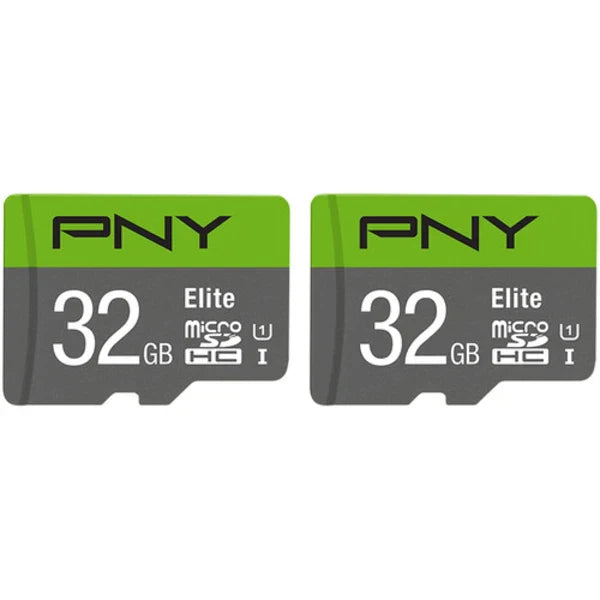 PNY Memory Card Elite (2 Pack) With Adapter 100MB/S 32GB