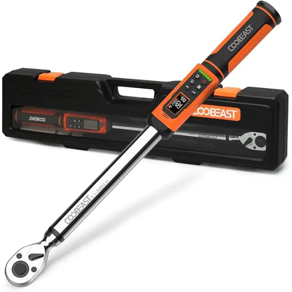 coobeast Digital Torque Wrench, Buzzer and LED Flash Five Units of Measure Torque Wrench for Motorcycle, Auto Repair