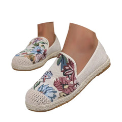 Oyedens Beach Slip on Loafers for Women Boho Fashion Floral Walking Flats Casual Work Dress Shoes