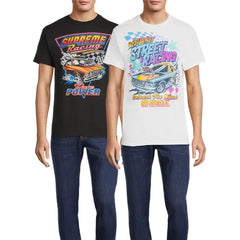Humor Men's & Big Men's Supreme Racing and Street Racing Graphic T-Shirts, 2-Pack