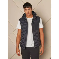 Quilted Zip Through Gilet - Black