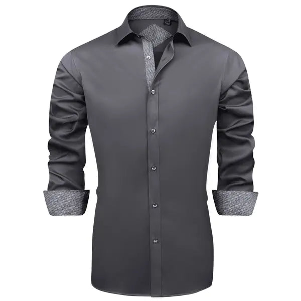 Alimens & Gentle Mens Stretch Cotton Business Shirt Long Sleeve Wrinkle-Free Dress Shirt