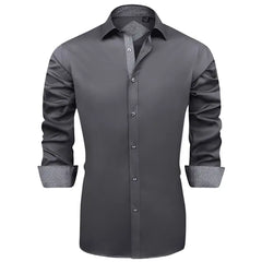 Alimens & Gentle Mens Stretch Cotton Business Shirt Long Sleeve Wrinkle-Free Dress Shirt
