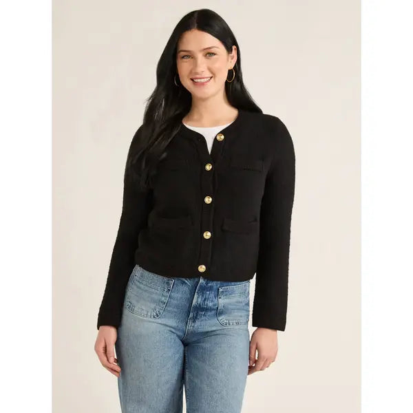 Free Assembly Women’s and Women 's Plus Welt Pocket Cardigan Sweater