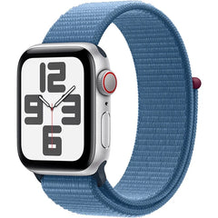 Apple SE 2nd Gen (2023) 40MM Smart Watch Silver Aluminum Case with Winter Blue Sport Loop (Cellular)