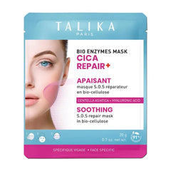 Talika Bio Enzymes Mask - Cica Repair+ Soothing Biocellulose Face Mask | Centella Asiatica & Allantoin for Calming Irritated Skin | Deeply Hydrates, Repairs & Strengthens Skin Barrier