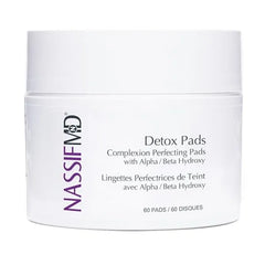 NassifMD Exfoliating Detox Pads Surgeon Created AHA/BHA Facial Pads for Deep Cleansing, Smoother Texture & Glowing Skin Reduces Pores, Firms, Brightens