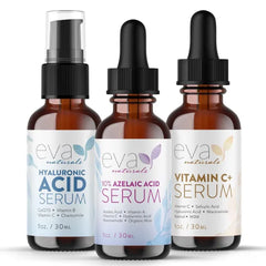 Eva Naturals Azelaic Acid Skincare Serum for Face – Facial Treatment with Niacinamide & Hyaluronic Acid Formula for Redness Soothing, Acne Breakouts, Uneven Skin Texture, Fragrance Free