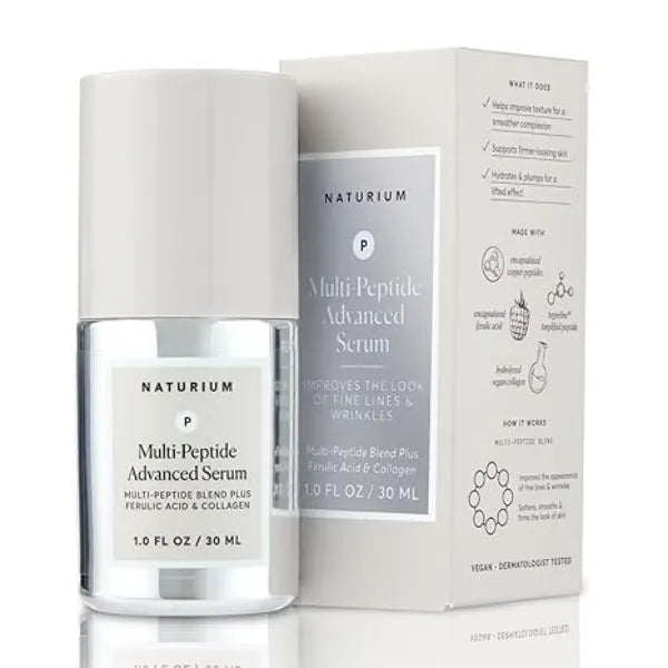 Naturium Multi Peptide Advanced Serum, Firming & Smoothing Face Serum for Fine Lines & Wrinkles with Advanced Multi Peptide Blend