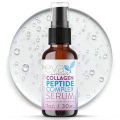 Eva Naturals Multi Peptide Face Serum – Anti Aging Collagen Peptides for Plump & Firm Skin Elasticity, Wrinkle & Fine Line Renewal, Fragrance Free Firming Facial Skincare
