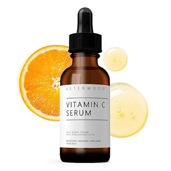 Asterwood Vitamin C Face Serum with Hyaluronic Acid Smoothing, Hydrating, Stimulates Collagen Production Fragrance Free